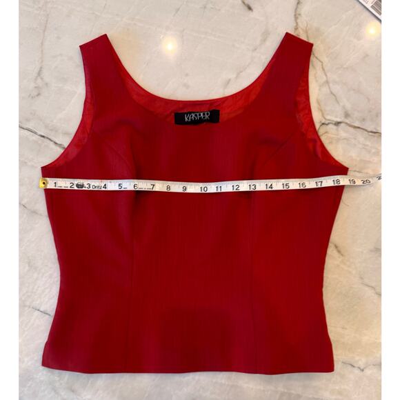 NWT Kasper Suit Size 8 Red Tweed 3-Piece Suit Skirt Christmas Holiday Party - Picture 9 of 14